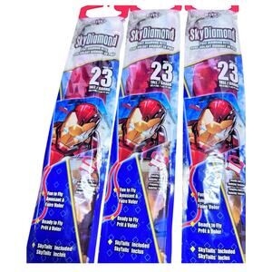 3-Pack Marvel Iron Man SkyDiamond Kite 23″ – Handle, Line & Skytail Included